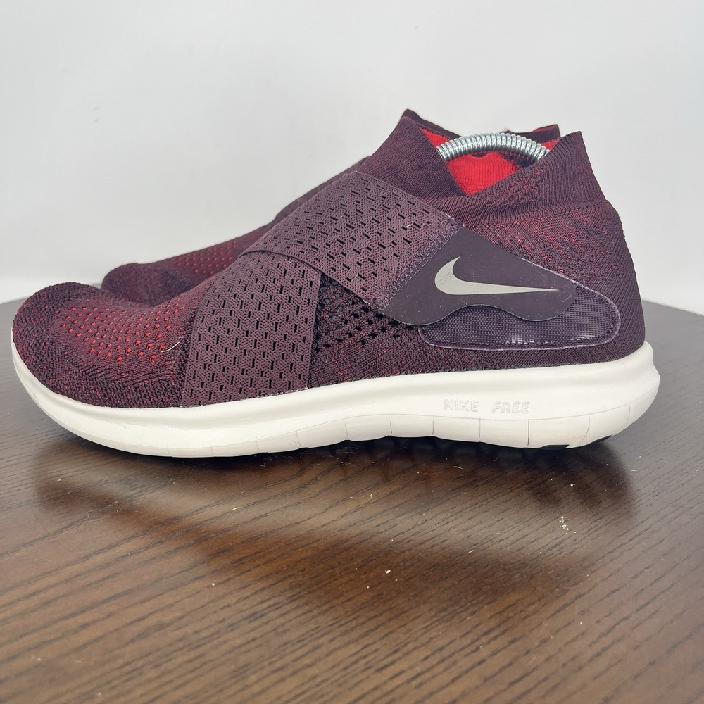 Nike Free RN Motion Shoes Women's 7.5 Burgundy Knit Athletic Sneaker 880845-602